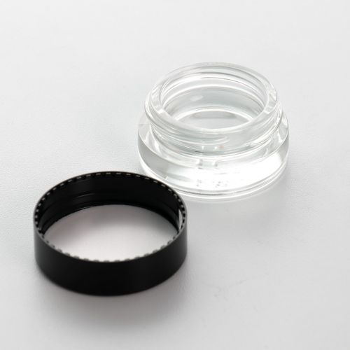 5ml Clear Glass Container Jar with Black Lid