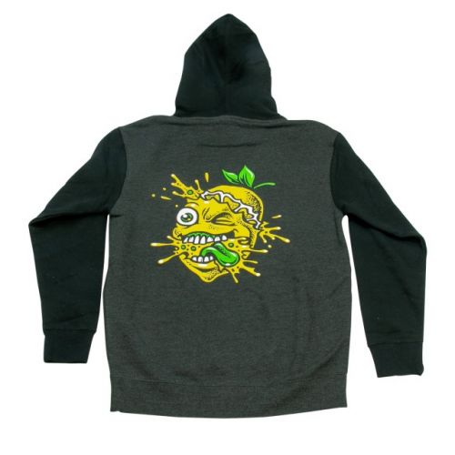 Lemon Splat Two Tone Black/Charcoal Grey Hoodie - Lemon Life SC 