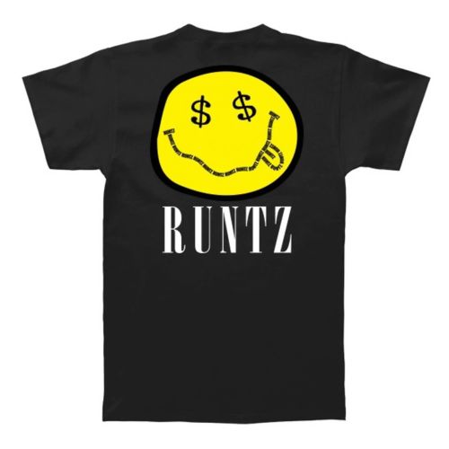Smiley Face T-Shirt Black by Runtz