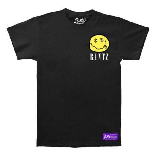Smiley Face T-Shirt Black by Runtz