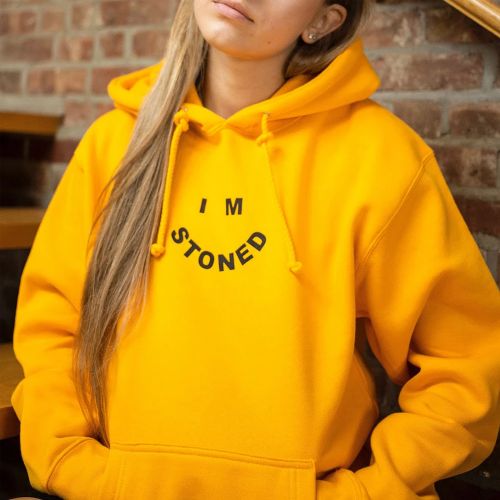 I'm Stoned Hoodie  - Yellow  By The Smokers Club