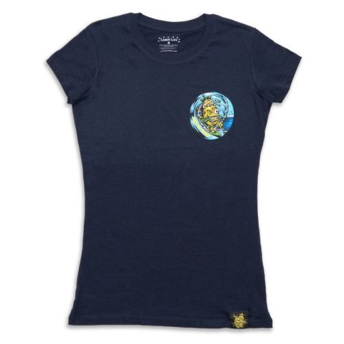 The Surfing Lemon Women's T-shirt - Navy - Lemon Life SC 