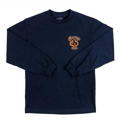 Member Long Sleeve T-Shirt  - Navy By The Smokers Club