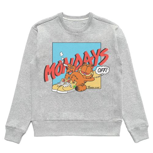 Mondays Off Crewneck Jumper  - Heather Grey By The Smokers Club