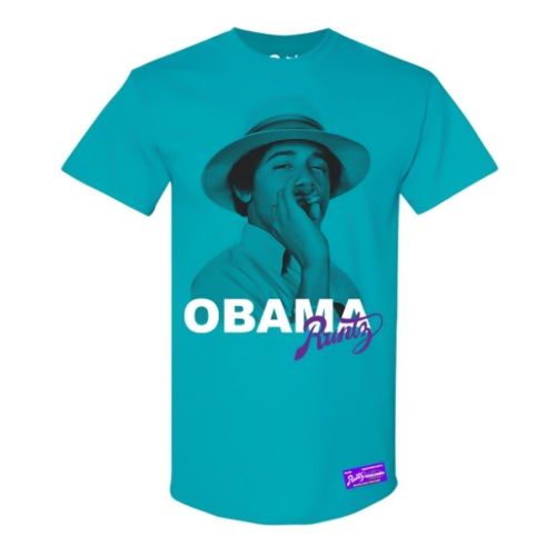 Obama T-Shirt Teal by Runtz
