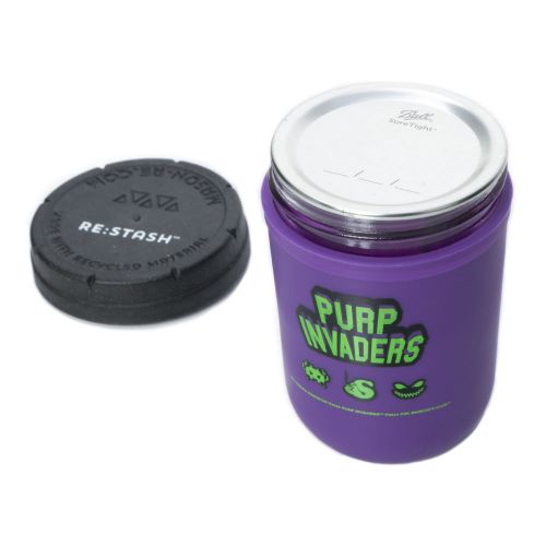 Purple Invaders 8oz Mason Stash Jar - RE:STASH