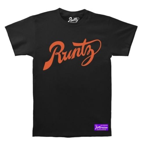 Script T-Shirt Black and Orange by Runtz