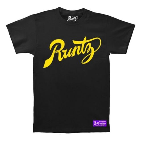 Script T-Shirt Black and Yellow by Runtz