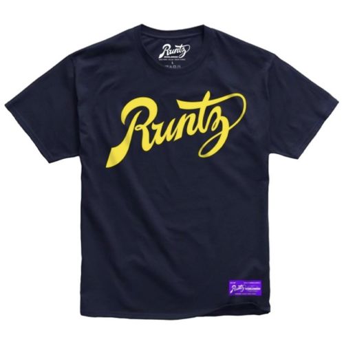Script T-Shirt Navy by Runtz