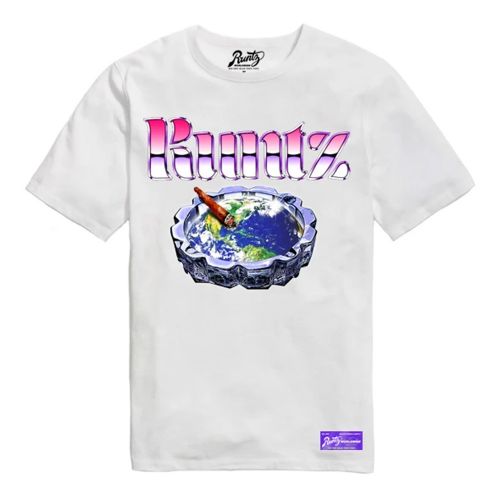 Globe Tray T-Shirt White by Runtz