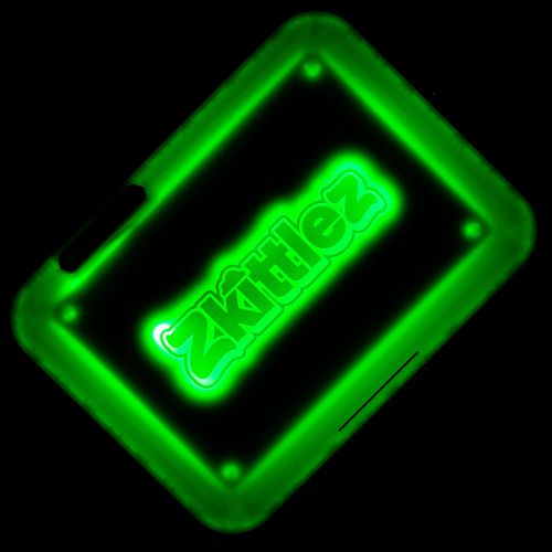 The Original Z (Green) LED Glow Rolling Tray by Glow Tray